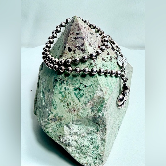 Silpada Rare HTF Sterling Fleur-Dis-Lis Charm Anklet w/Ball-Bead Chain - 9.5” - Picture 2 of 13